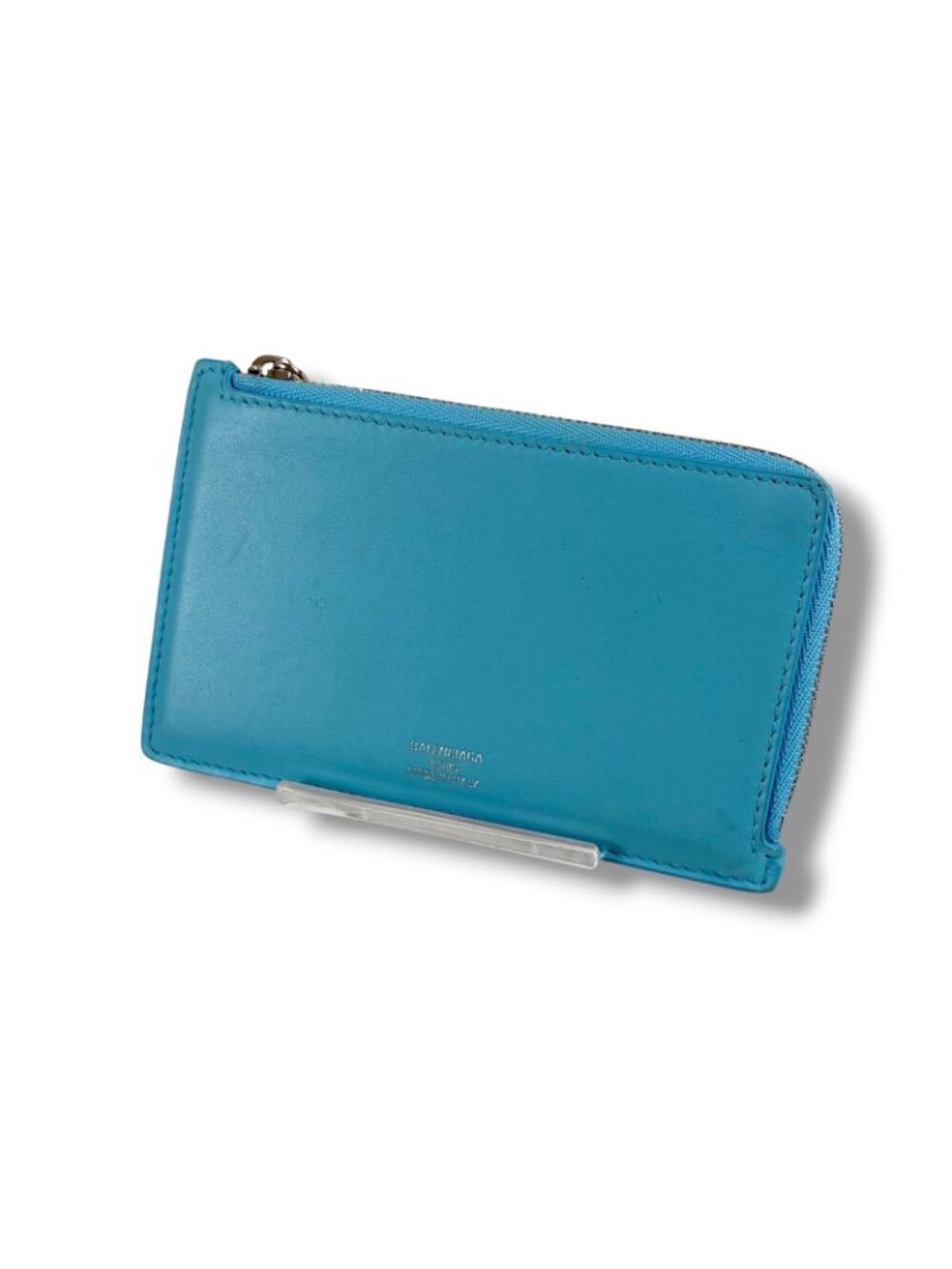 Balenciaga Envelope Fragment Case Coin Card Holder Light Blue Leather - Picture 2 of 13